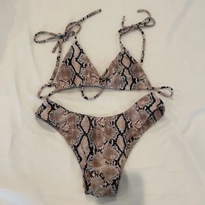 Tan snakeskin bathing suit